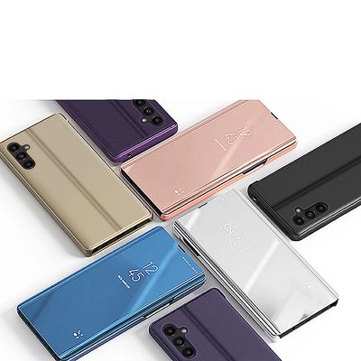 4. Clear View Case cover for Samsung Galaxy A14 flip cover blue