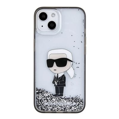 3. Karl Lagerfeld KLHCP15SLKKNSK iPhone 15 6.1" transparent hardcase Liquid Glitter Ikonik