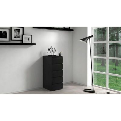 3. W5 5-DRAWER BLACK CHEST OF DRAWERS