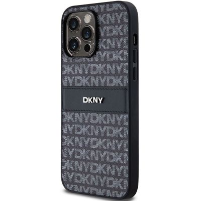 2. DKNY Leather Mono Stripe & Metal Logo case for iPhone 14 Pro Max - black