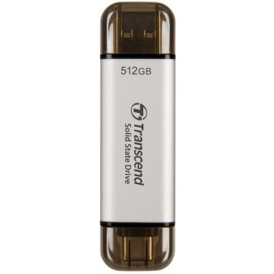 Transcend ESD310 512GB USB Type-A to USB Type-C 3.2 Gen 2 (3.1 Gen 2) Silver