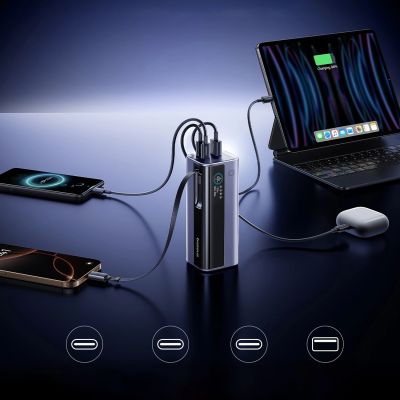 12. Baseus EnerGeek GR11 20000mAh 145W Power Bank with Retractable Cable - Gray