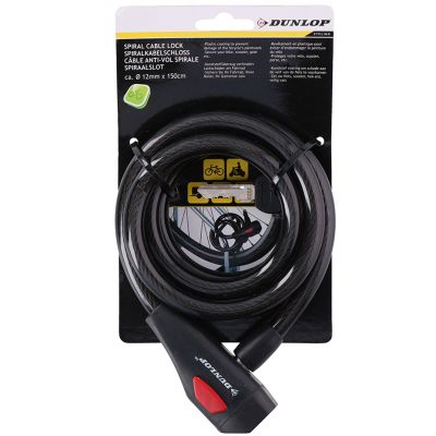4. Dunlop spiral cable lock bicycle lock 12 mm 150 cm ST 75570