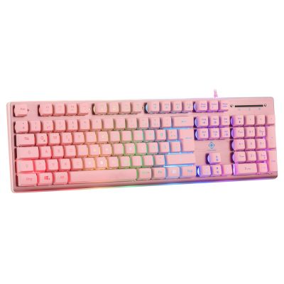 9. Deltaco Gaming GAM-021-RGB-P-DE USB Keyboard QWERTZ German Pink