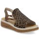 5. Women's beige leopard print platform sandals Rieker 62741-90