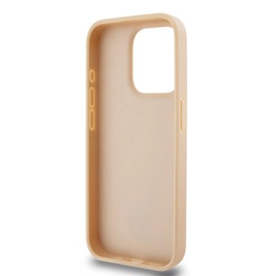 7. DKNY Leather Checkered Mono Pattern & Printed Stripes case for iPhone 15 Pro Max - pink