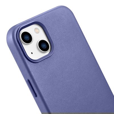 9. iCarer Case Leather Case Cover for iPhone 14 Light Purple (WMI14220705-LP) (MagSafe Compatible)