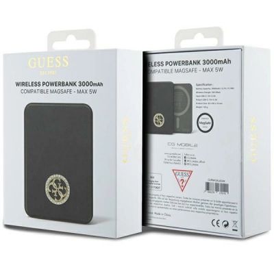 5. Guess MagSafe 4G Strassed Metal Logo induction power bank 5W 3000mAh - black