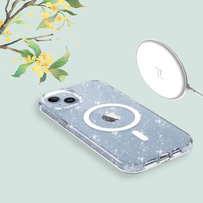 4. Tech-Protect FlexAir Hybrid MagSafe iPhone 13/14 Case - Clear Glitter
