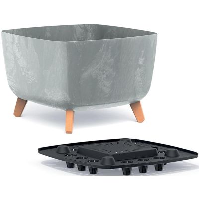 GRACIA SQUARE CONCRETE EFFECT FLOWER POT 24x24CM