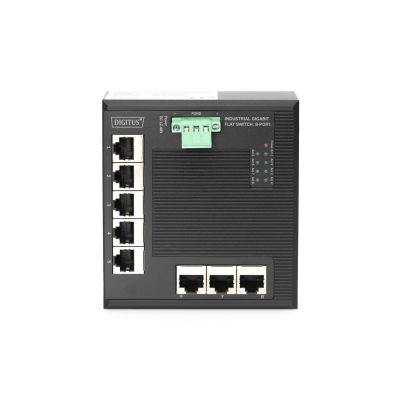 13. 8-port Gigabit Ethernet Switch, DIN mount, extended temperature range.