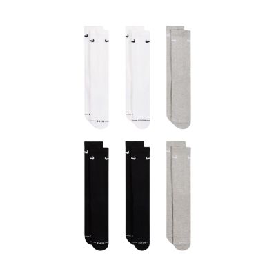 Nike Everyday Elevated Socks 6 Pairs White, Black, Gray HQ8021 903 35-37.5