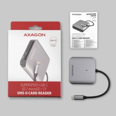 8. Axagon CRE-S3C Card Reader USB 3.2 Gen 1 (3.1 Gen 1) Type-C Gray