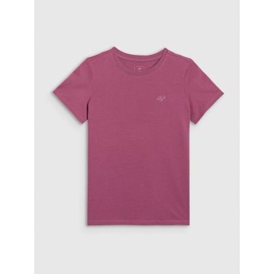 7. Girls' regular-fit plain T-shirt 4F 4FJRAW25TTSHF3233-50S