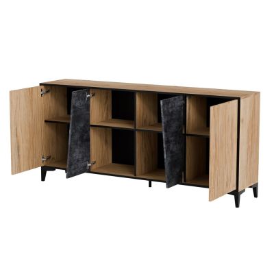 2. 4D OVO chest of drawers 180x38xH83 oak/concrete