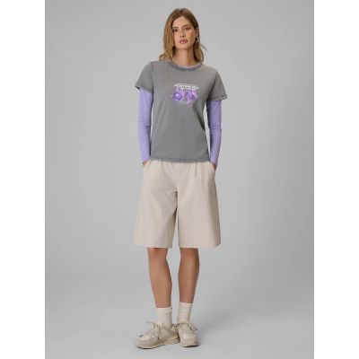 4. Women's regular printed T-shirt 4F 4FRSS26TTSHF4513-27S