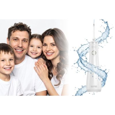 4. ELDOM IRRIGATOR RY200B 230 ML RECHARGEABLE, WHITE, WORKING TIME 60 MIN. CHARGING TIME APPROX. 6 HOURS, IPX7, TRAVEL CASE, USB CABLE