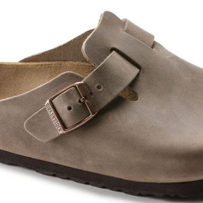 2. Birkenstock Boston Tabacco Brown Oiled Leather Narrow Flip-Flops for Women/Men (0960813)