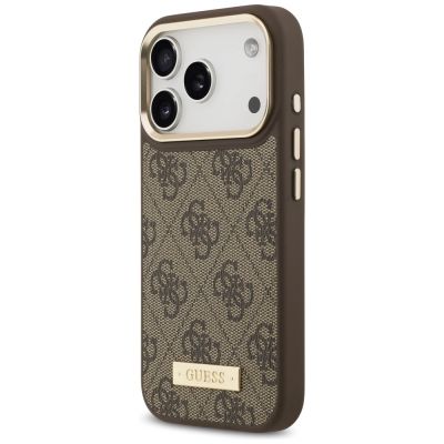 2. Guess 4G Logo Plate MagSafe case for iPhone 17 Pro - brown