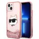 Karl Lagerfeld Glitter Choupette Head case for iPhone 14 Plus - pink