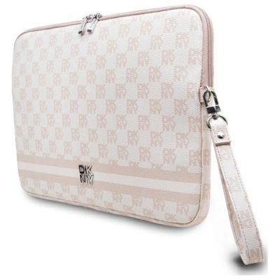 2. DKNY Sleeve Checkered Pattern Printed Stripes 14" Laptop Case - Pink