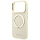 6. Guess Ring Stand 360 Grained Classic Logo MagSafe case for iPhone 18 Pro Max / 17 Pro Max - beige