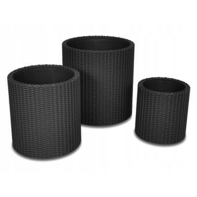KETER Cylinder Planters 230217 flowerpot (434mm x 443mm x 434mm; anthracite)