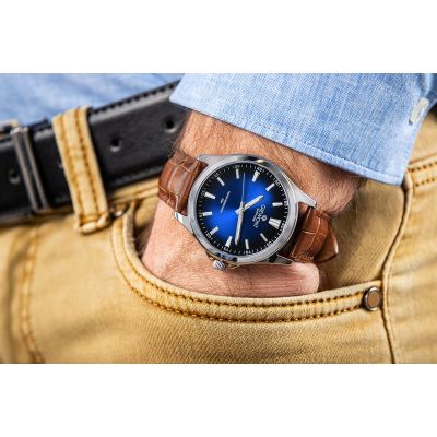 3. Giewont Elegance Sapphire Brown Blue Men's Watch GW5160-A7