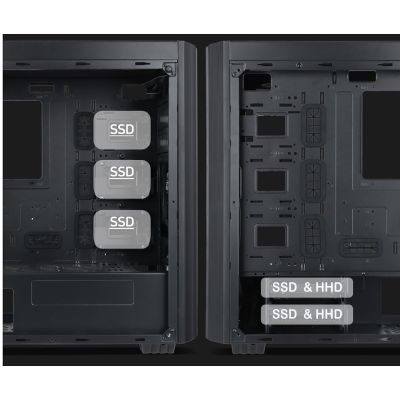 10. GEMBIRD FORNAX K500 MIDI-TOWER CASE (2X USB 3.0, 1X USB TYPE-C, CARD READER, HD AUDIO) BLACK