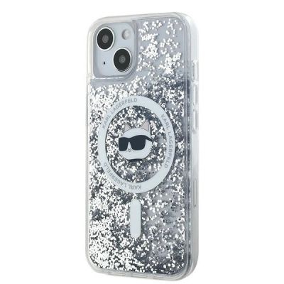 2. Karl Lagerfeld Liquid Glitter Choupette Head MagSafe case for iPhone 13 - transparent
