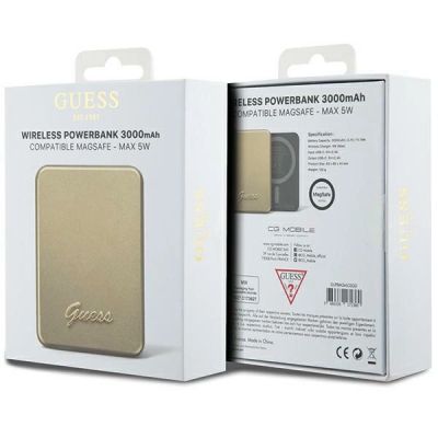 5. Guess MagSafe Metal Script Logo induction power bank 5W 3000mAh - gold