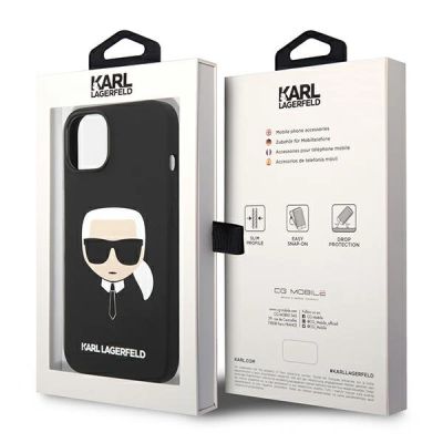 8. Karl Lagerfeld Silicone Karl's Head MagSafe case for iPhone 14 Plus - black