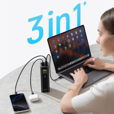 5. Cuktech PB200U Powerbank 210W 20000mAh 2x USB-C + USB-A with TFT display and 240W USB-C cable - black