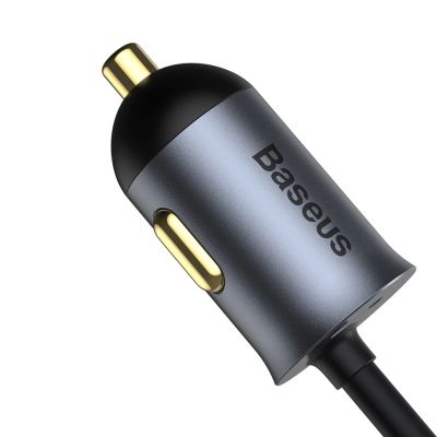 5. Baseus Share Together PPS Multi-port Fast charge Car Charger with Extension Cord 2U+2C 120W Space Gray