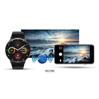 17. VELTORI VT160-1 Smartwatch Black Silicone Strap