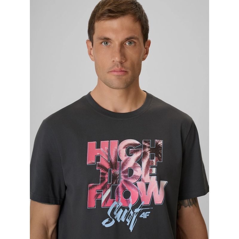 4. Men's regular printed T-shirt 4F 4FRSS26TTSHM4292-22S
