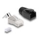 3. DeLOCK RJ45 modular plug with strain relief, Cat.6A, Cat.7 and anti-kink caps, set of 25