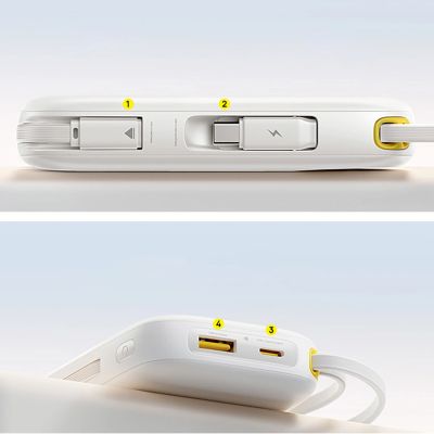 8. Baseus EnerFill FC31 Qpow 3 10000mAh 45W Power Bank with Digital Display with USB-C and Lightning Cables - White