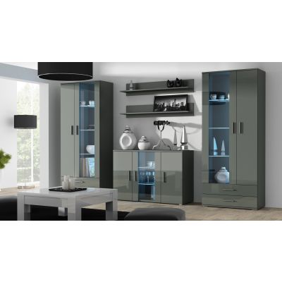 5. SOHO S6 2D2S display cabinet, grey/grey gloss
