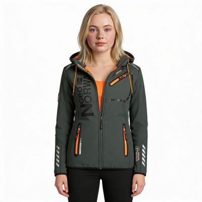 7. Geographical Norway Reine Ass A EO DB 007 W Softshell Jacket WU8184F/GNO-Dark Gray / Orange