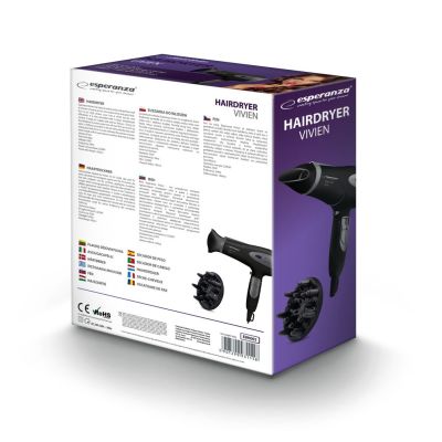 9. Esperanza Ionic Viven EBH005K hair dryer (2200W; black)
