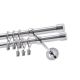 Double Curtain Rod Ø 19 mm Chrome 160 cm LUNA with Rings KOWALSKI