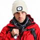 6. WHITE BEANIE WITH 4-LED HEADLAMP, 120 LM, 3 MODES, FOR OUTDOOR ACTIVITIES