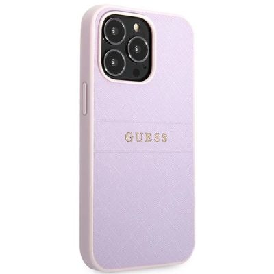 4. Guess GUHCP13LPSASBPU iPhone 13 Pro / 13 6.1" purple/purple Saffiano Hot Stamp & Metal Logo