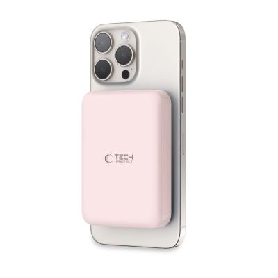 2. Tech-Protect LifeMag PB11 Powerbank with MagSafe 10000mAh 15W USB-C port - pink + USB-C cable