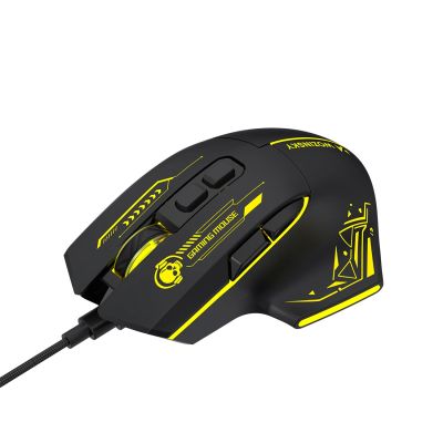 4. Wozinsky WMGK-1181W Wired Optical Gaming Mouse 7200 DPI with Backlight - Black and Yellow