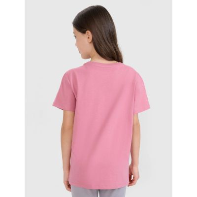 2. Regular plain girls' T-shirt 4F 4FJWSS25TTSHF2177-56S
