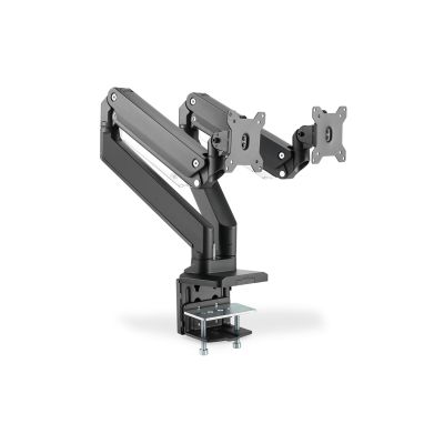 2. Double desk arm with 2xLCD clamp with gas spring, max. 2x35" and 15kg