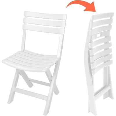 5. SET OF 4 KOMODO PLASTIC FOLDING CATERING CHAIRS WHITE