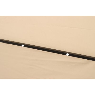 18. GARDEN UMBRELLA WITH LED LIGHTING 300 CM BEIGE